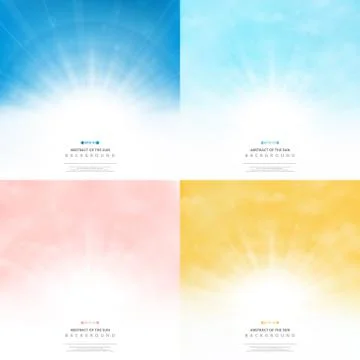 Set sun background with colors style pattern sky. illustration vector eps10 Ilustração Stock