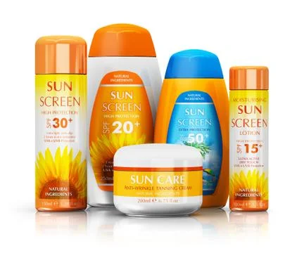 Set of sun care cosmetics Stock-Illustration