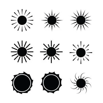 Set of sun icons Stock Illustration