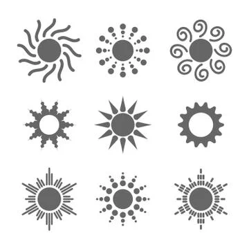 Set of sun icons Stock Illustration