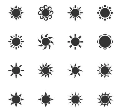 Set of sun icons Stock Illustration
