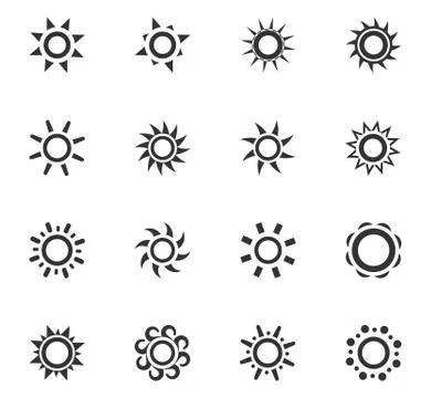 Set of sun icons Stock Illustration