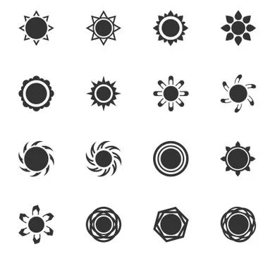 Set of sun icons Stock Illustration