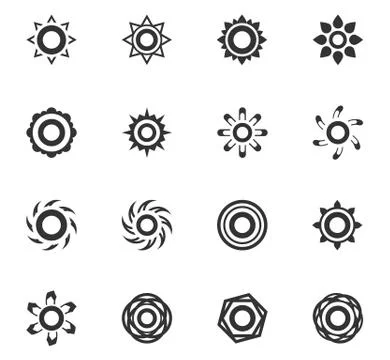 Set of sun icons Stock Illustration