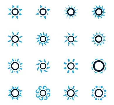 Set of sun icons Stock Illustration