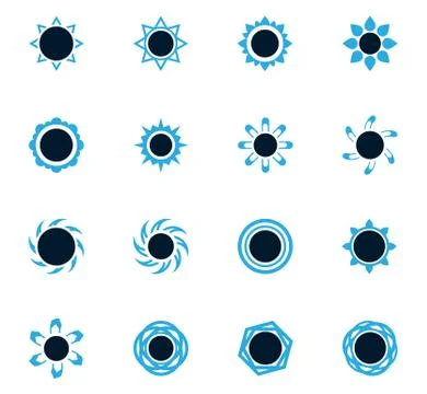 Set of sun icons Stock Illustration
