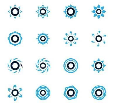 Set of sun icons Stock Illustration