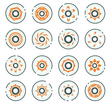 Set of sun icons Stock Illustration