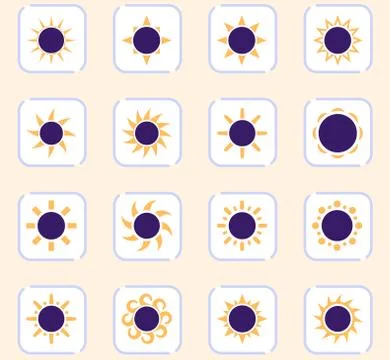 Set of sun icons Stock Illustration