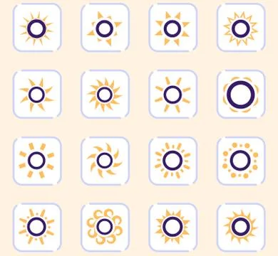 Set of sun icons Stock Illustration