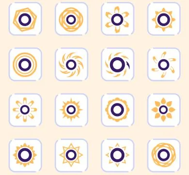 Set of sun icons Stock Illustration
