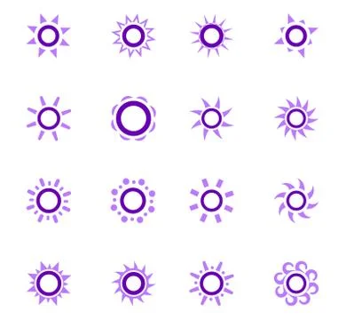 Set of sun icons Stock Illustration