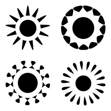 Set of sun icons. Stock Illustration