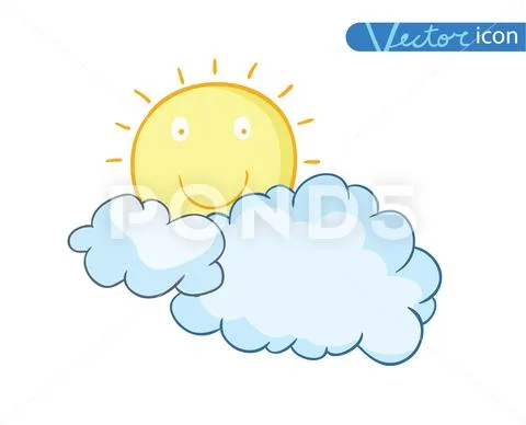 Set of sun icons isolated on white background. Vector illustration. Stock Illustration