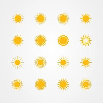 Set of sun icons vector design Illustrazione stock