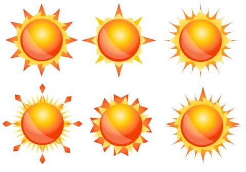 Set of sun Stock Illustration