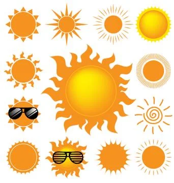 Set of the sun Stock Illustration