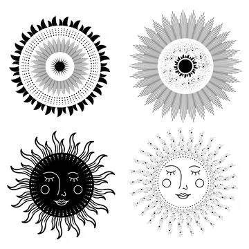 Set of sun Stock Illustration