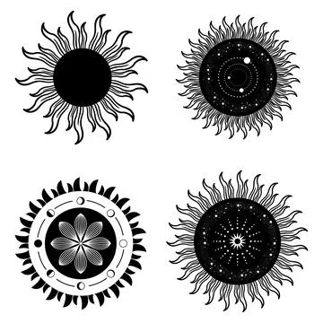 Set of sun Stock Illustration