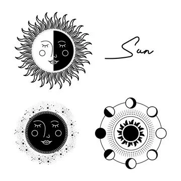 Set of sun Stock Illustration