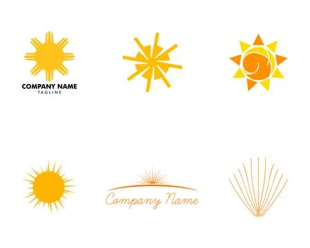 Set of Sun Logo Design Template Vector Stock Illustration