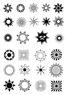Set of sun logos Stock Illustration
