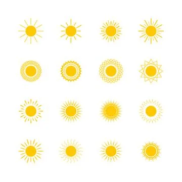 Set of Sun Shapes Illustrazione stock