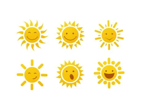 Set of sun vector Stock Illustration