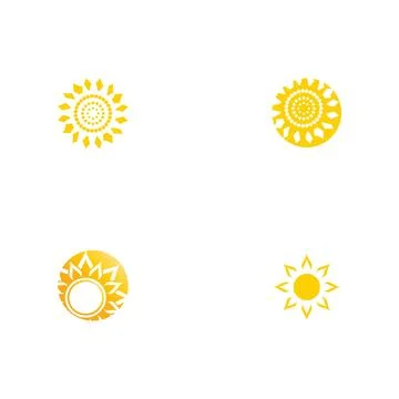 Set Sun Vector illustration Icon Logo Illustrazione stock