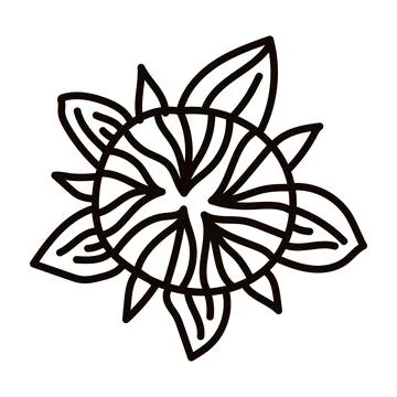 Set of sunflowers in the doodle style. Flowers are suitable for the design of Stock Illustration