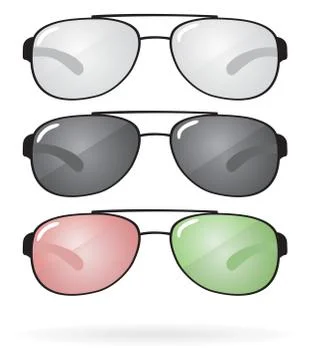 Set of sunglasses and eyeglasses. Vector Stock Illustration