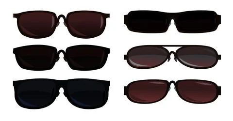 Set Sunglasses for protection from the sun. Summer glasses. Tinted optics for Stock Illustration