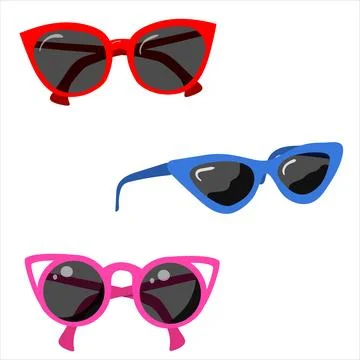 Set of sunglasses, vector isolated on white background Stock Illustration