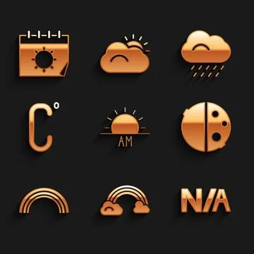 Set Sunrise, Rainbow with clouds, Not applicable, Eclipse of the sun, Celsi.. 스톡 일러스트
