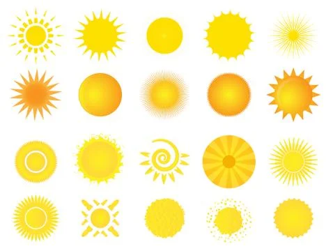 Set suns Stock Illustration