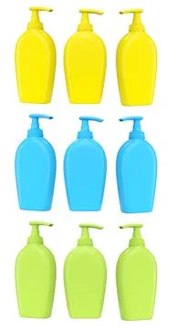Set of sunscreens bottle or sunblock cream tube on white background. 스톡 일러스트