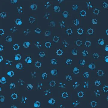 Set Sunset, ,  and Eclipse of the sun on seamless pattern. Vector Stock Illustration