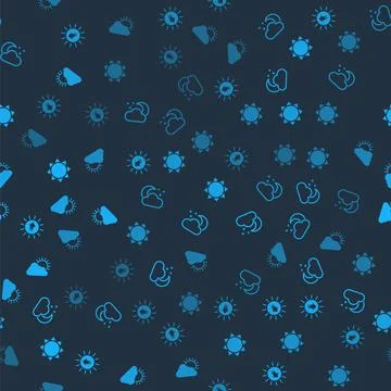 Set Sunset, Cloud with moon and stars, and cloud weather on seamless pattern Stock Illustration