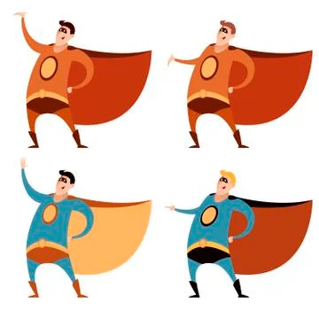 Set of superheroes Stock Illustration