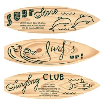 Set of surf logos Stock Illustration