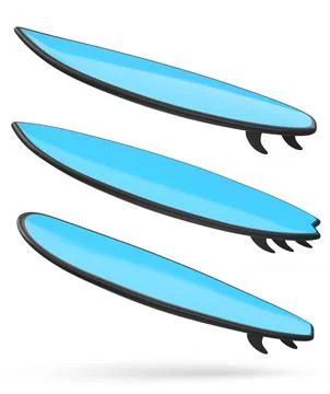 Set of surfboard for summer surfing on surf board on white background. Stockillustratie