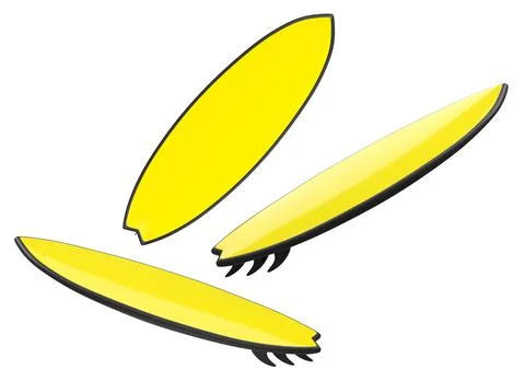 Set of surfboard for summer surfing on surf board on white background. Stock Illustration