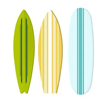Set of surfboards isolated on white background. Vector Stock Illustration