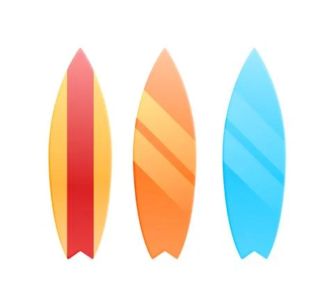 Set of surfboards with tropical backgrounds vector illustration Stockillustratie