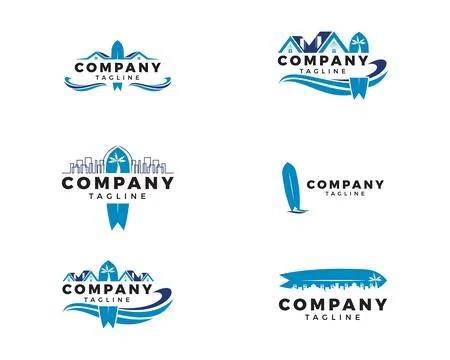 Set of Surfer logo icon design vector template Ilustración de archivo