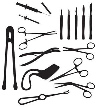 Set of surgical instruments Stock Illustration