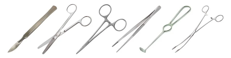 Set of surgical instruments. Stock-Illustration