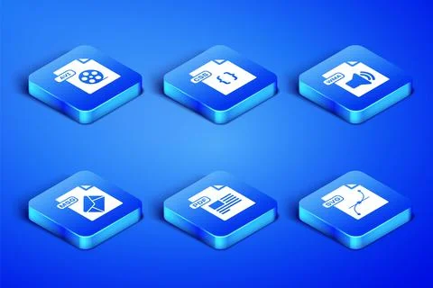 Set SVG file document, AVI, PDF, MSG, CSS and WMA icon. Vector Stock Illustration