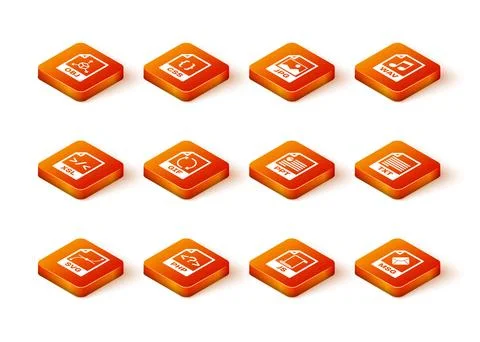 Set SVG file document, PHP, XSL, GIF, JS and PPT icon. Vector Stock Illustration