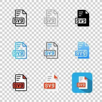 Set svg file type icon. Can be used for website, UI and mobile app interfaces. 스톡 일러스트